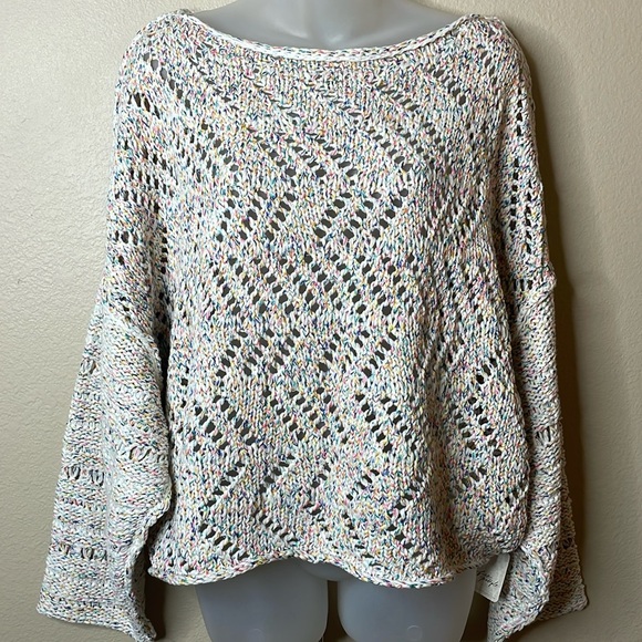 Free People Leilani Knit Pullover In Cupcake Combo NWT size Medium - Picture 3 of 11